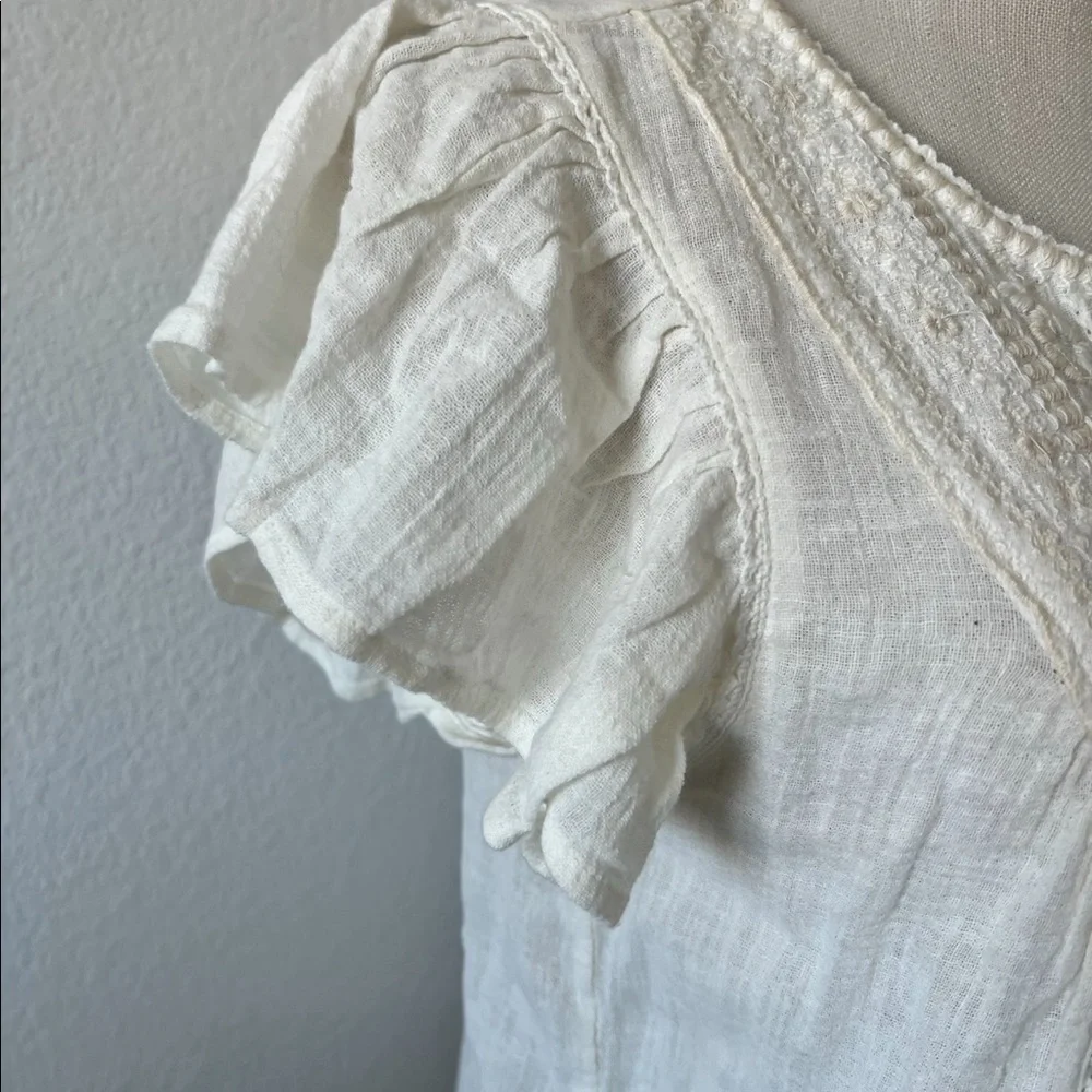 Nicole Miller Artelier cream peasant top - Picture 7 of 8